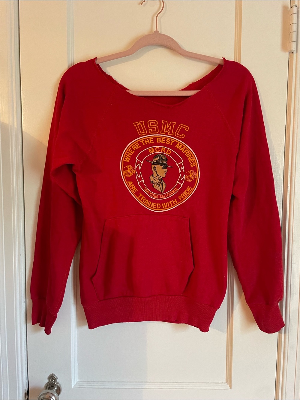 Vintage Red USMC Military Sweatshirt